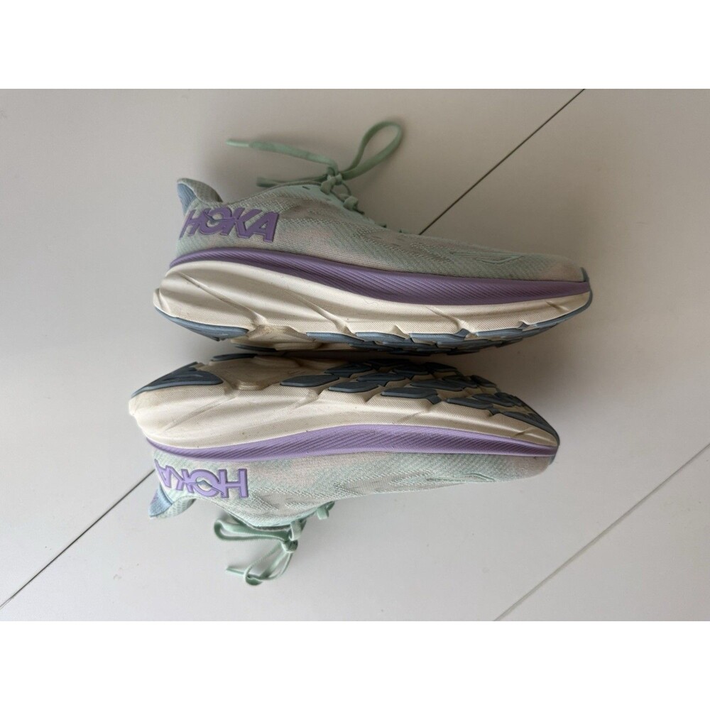 Hoka One One Clifton 9 Shoes Womens Size 8 D Wide Pastel Running 1132211 Solm - Picture 7 of 14